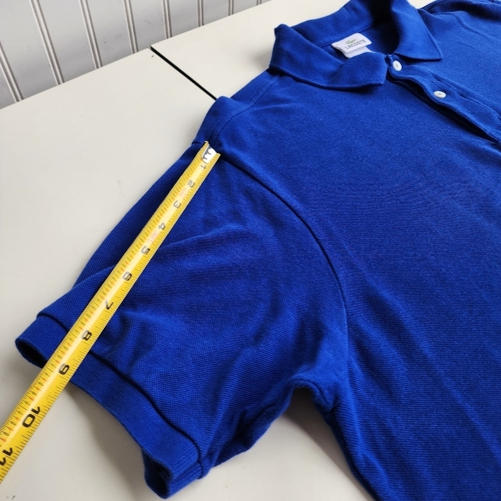 Lacoste Polo Shirt Men Size 8 3XL Royal Blue Stretch Short Sleeve - Picture 6 of 9